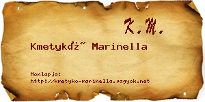 Kmetykó Marinella névjegykártya